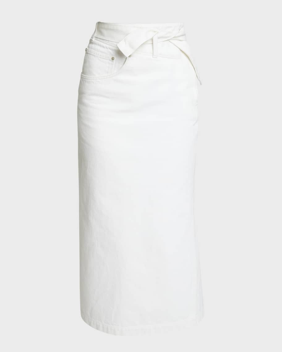Loewe Deconstructed Denim Wrap Waist Skirt | Neiman Marcus