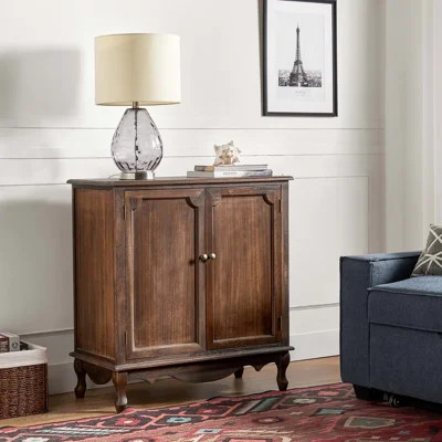Arshawn Traditional 31''W Solid Wood 2 - Door Accent Cabinet with Simple Assembly | Wayfair North America