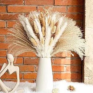 Der Rose 120 pcs 17 Inches Dried Pampas Grass for Boho Bathroom Bedroom Kitchen Living Room Offic... | Amazon (US)