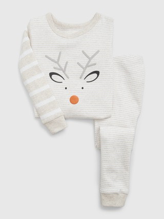 babyGap 100% Organic Cotton Reindeer PJ Set | Gap (US)