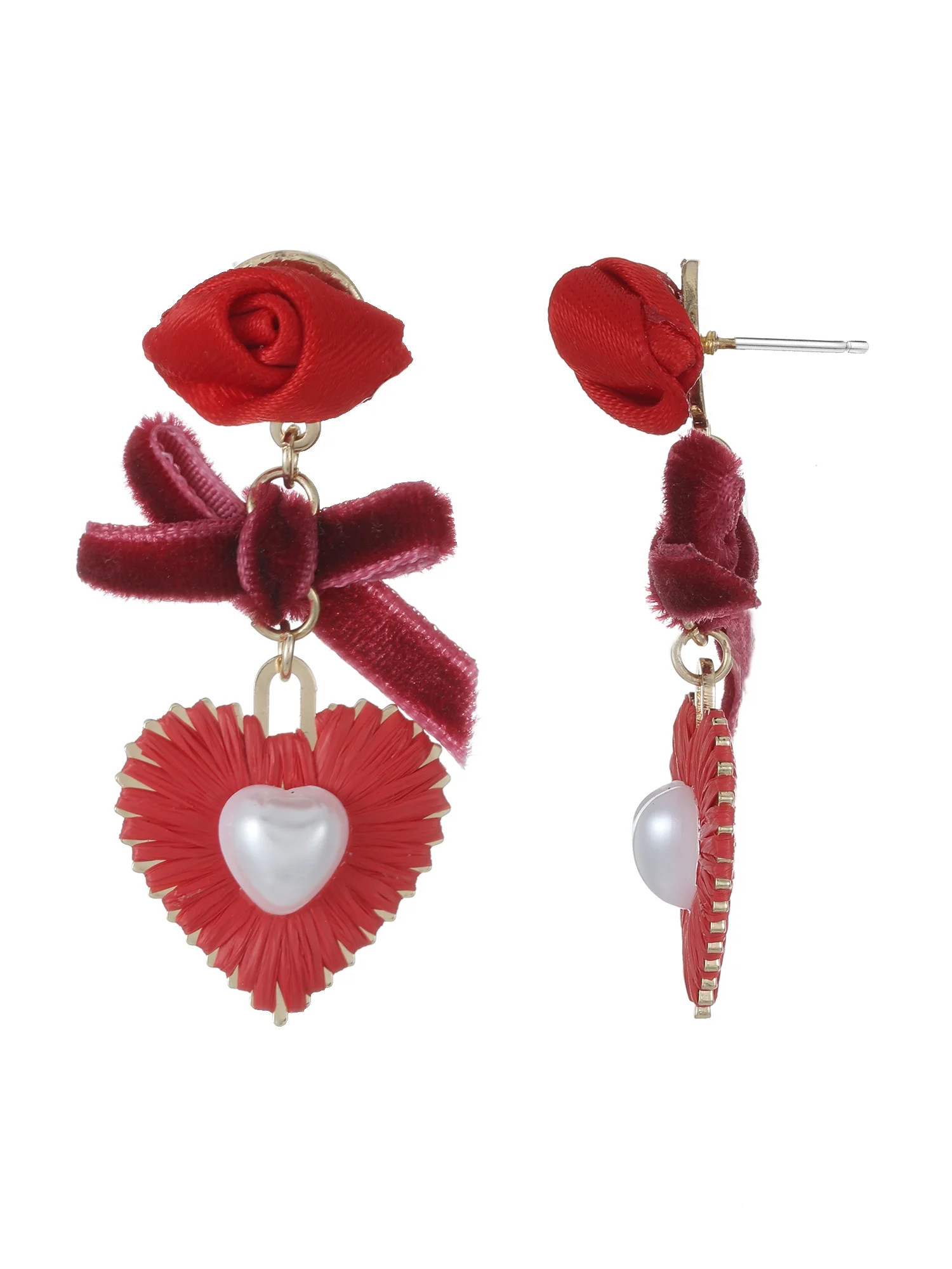 Way to Celebrate Valentine's Day Heart Bow Earrings, 1 Pair | Walmart (US)
