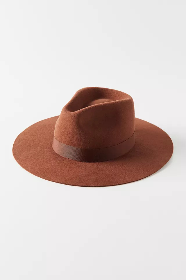 UO Flat Brim Felt Fedora | Urban Outfitters (US and RoW)