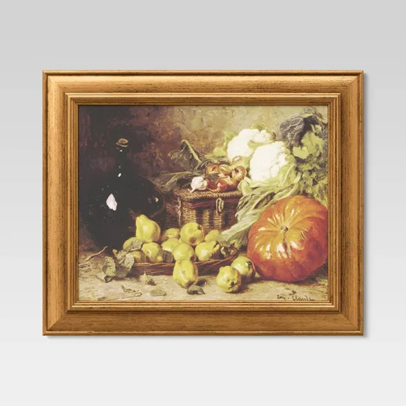 11" x 14" Harvest Still Life Framed Canvas Brown - Threshold™ | Target
