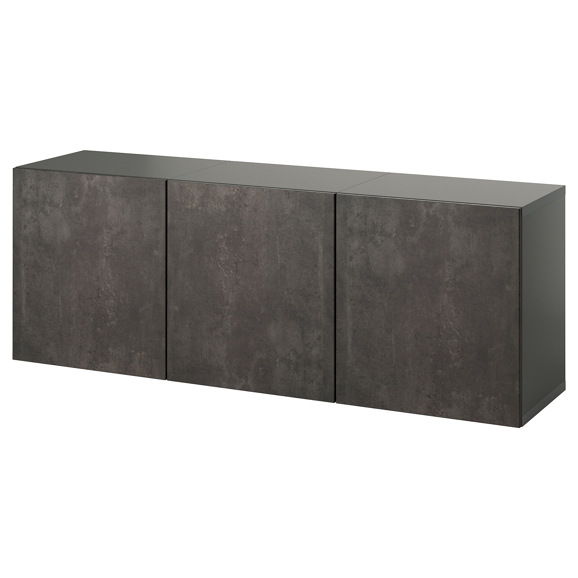 BESTÅ Wall-mounted cabinet combination, dark gray/Kallviken concrete effect, 70 7/8x16 1/2x25 1/... | IKEA US