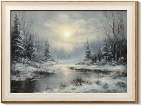 InSimSea Christmas Decor Framed Wall Art Living Room Winter Landscape Pine Tree Forest Wall Decor... | Amazon (US)
