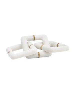 14x5 Marble Square Chain Link With Brass Inlay | TJ Maxx