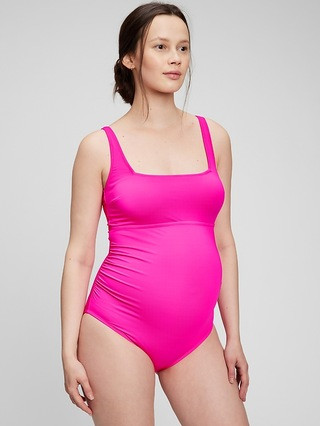 Maternity Recycled Square Neck One-Piece Swimsuit | Gap (US)