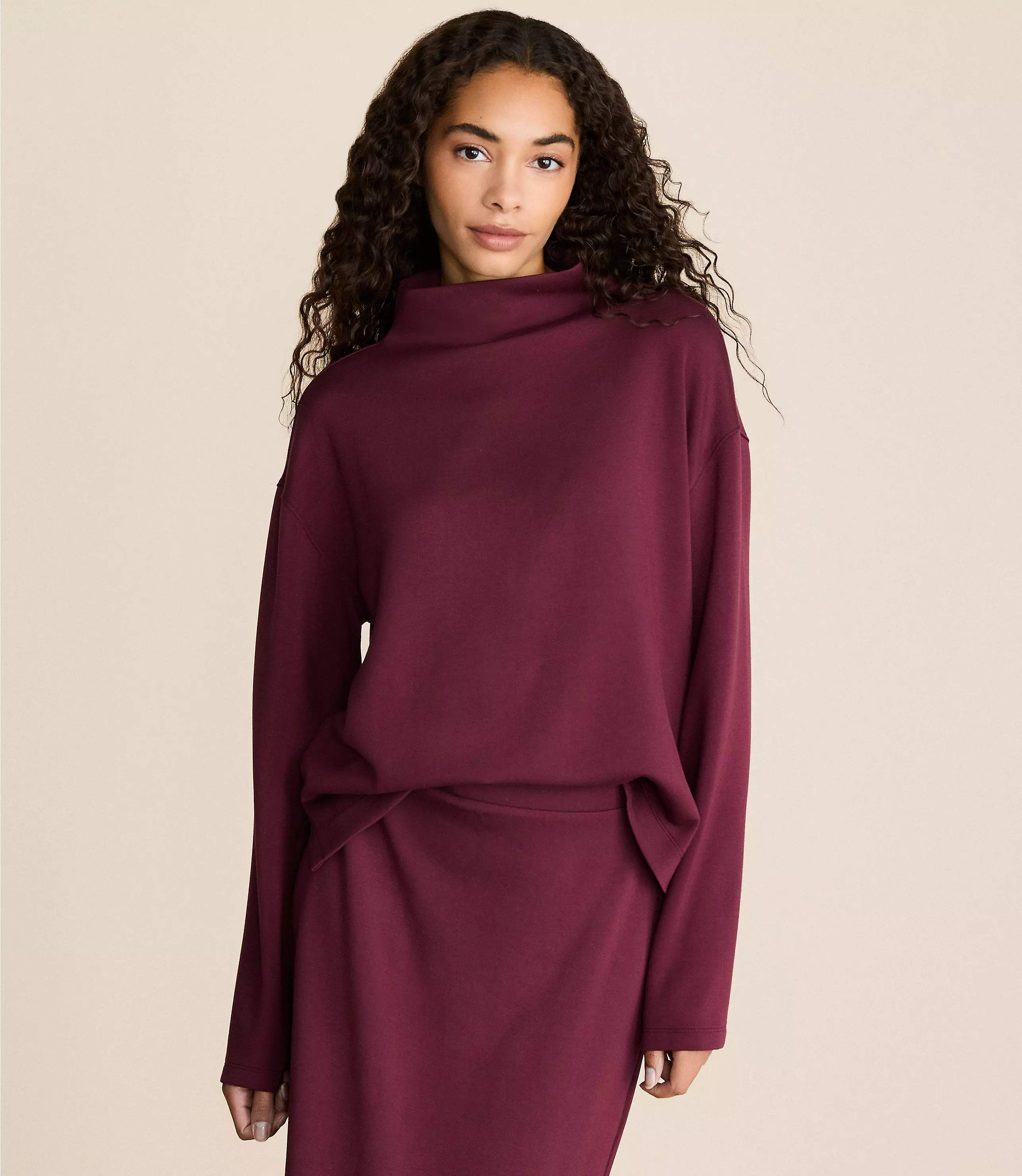 Lou & Grey Scubasoft Mock Neck Top | LOFT