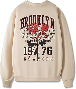 GORGLITTER Men's Letter Graphic Print Long Sleeve Crewneck Drop Shoulder Sweatshirt | Amazon (US)