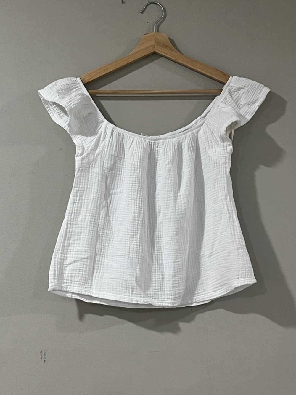 Nation LTD White Off-Shoulder Cotton Gauze Blouse | Poshmark