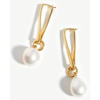 Baroque Pearl Twisted Drop Earrings | 18ct Gold Plated/Pearl | Missoma UK