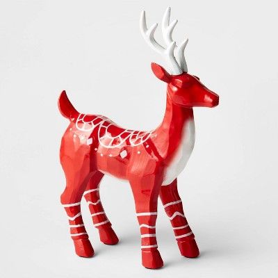 10&#34; Resin Deer Decorative Figurine Red/White - Wondershop&#8482; | Target