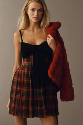 Saylor Jesse Bow Pleated Mini Dress | Anthropologie (US)