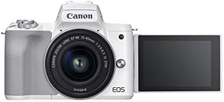 Canon EOS M50 Mark II + EF-M 15-45mm is STM Kit White | Amazon (US)