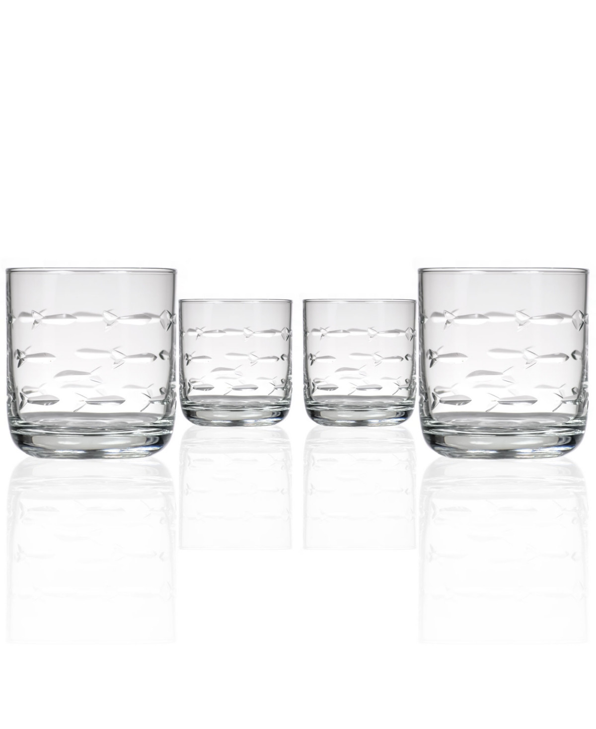 Rolf Glass School of Fish Room Tumbler 10oz - Set of 4 Glasses | Macy's