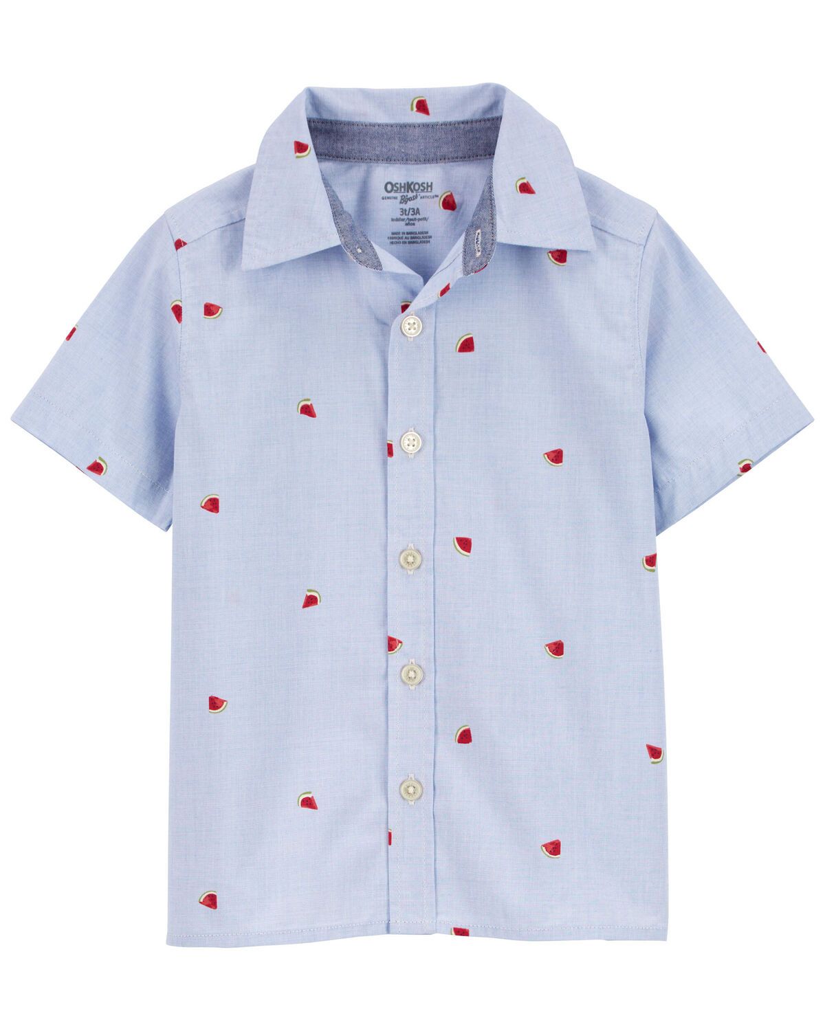 Blue Toddler Watermelon Print Button-Front Shirt | carters.com | Carter's