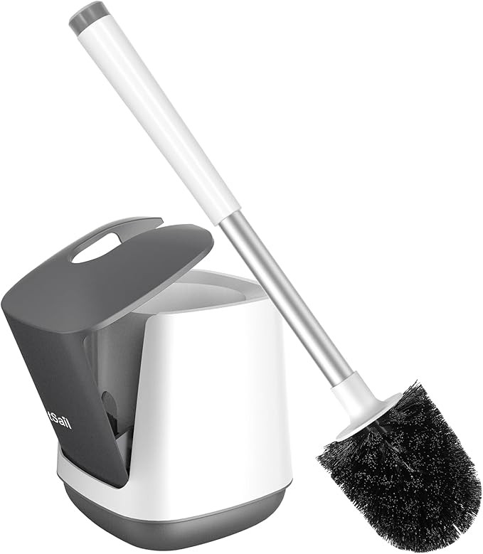 SetSail Toilet Brush and Holder, Self Closing Lid Toilet Bowl Brushes Holder and Extra Long Handl... | Amazon (US)