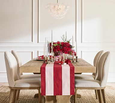 Monique Lhuillier Harper Stripe Organic Cotton Table Runner | Pottery Barn (US)