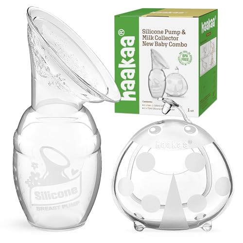 haakaa Manual Breast Pump for Breastfeeding 4oz/100ml and Ladybug Milk Collector 2.5oz/75ml Combo, Food-Grade Silicone | Amazon (US)