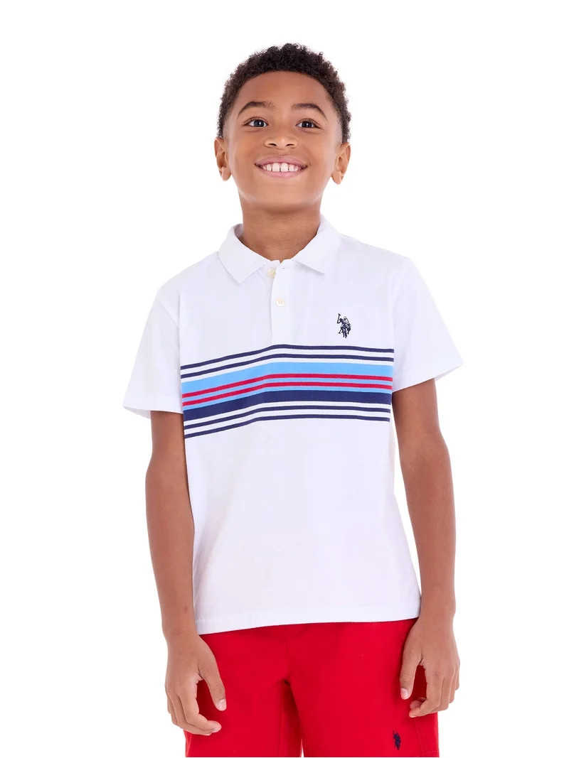 U.S. Polo Assn. Boys Chest Stripe Jersey Polo Shirt, Sizes 4-18 | Walmart (US)