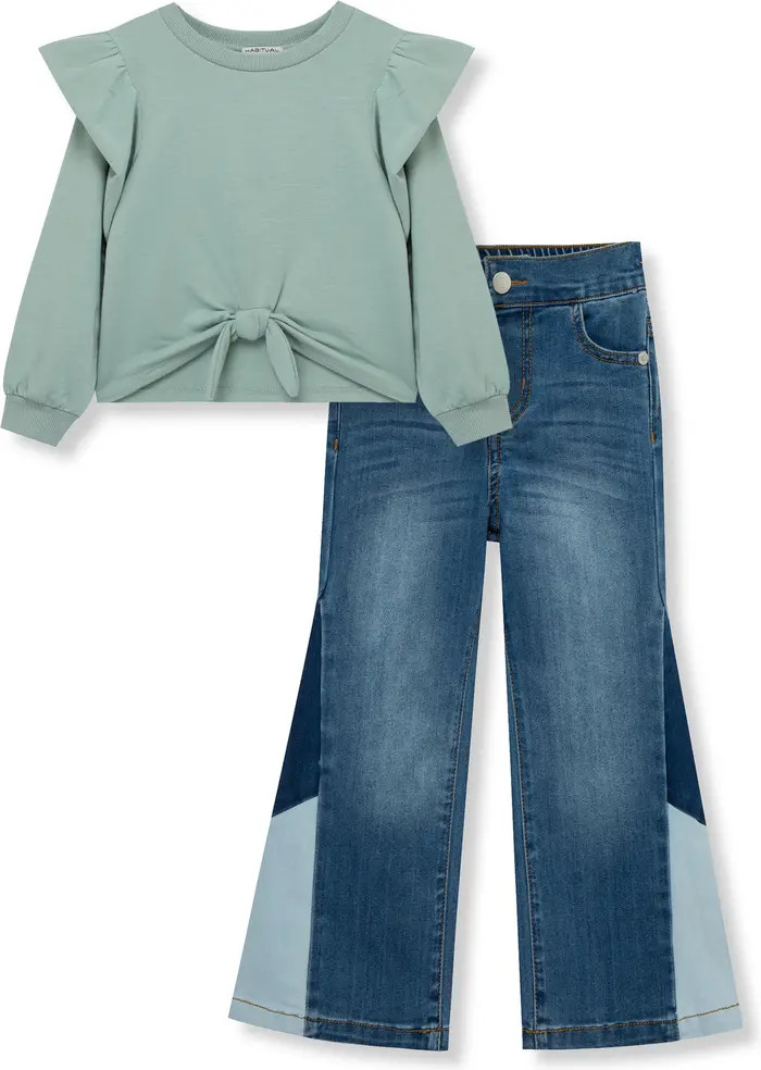 Kids' Long Sleeve French Terry Top & Jeans Set | Nordstrom