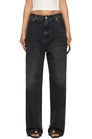 Black Lisa Loose Fit Carpenter Jeans | SSENSE