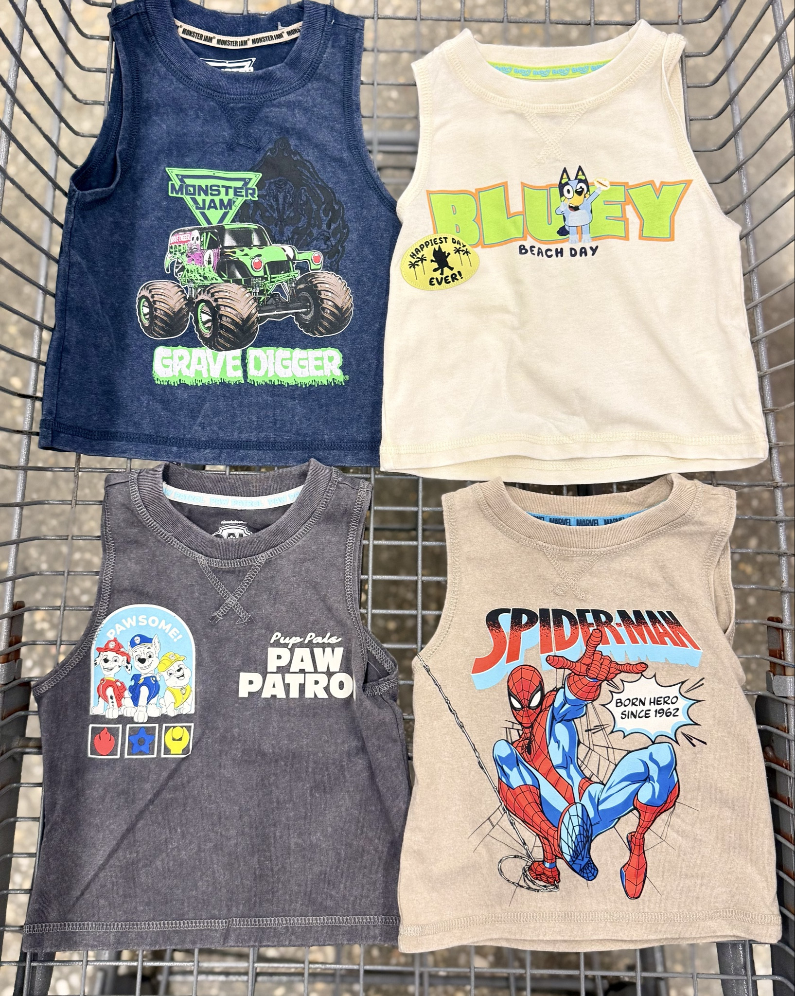NEW! Little boys’ character tanks at Walmart for only $6! So cute for Summer! 😍
-
#monsterjam #monstertrucks #spiderman #pawpatrol #bluey #toddlerboy #boyfashion #boystyle #walmart #walmartmom #walmartfinds #toddlerboy #boymom