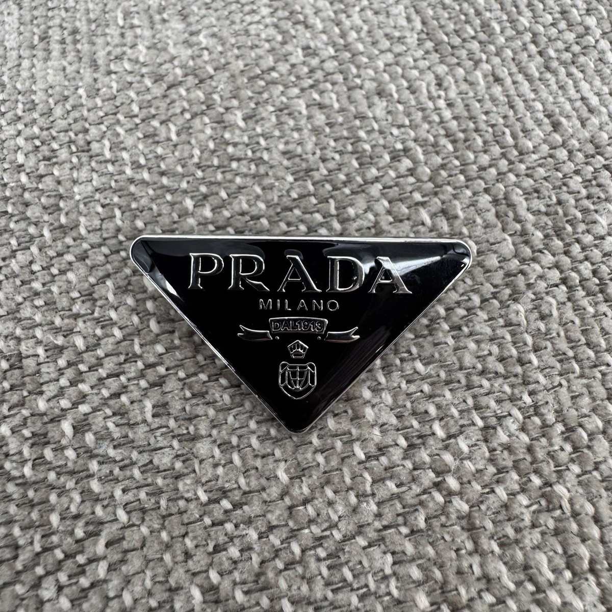 Prada Black Triangle Broch Pin 1,5" | eBay US