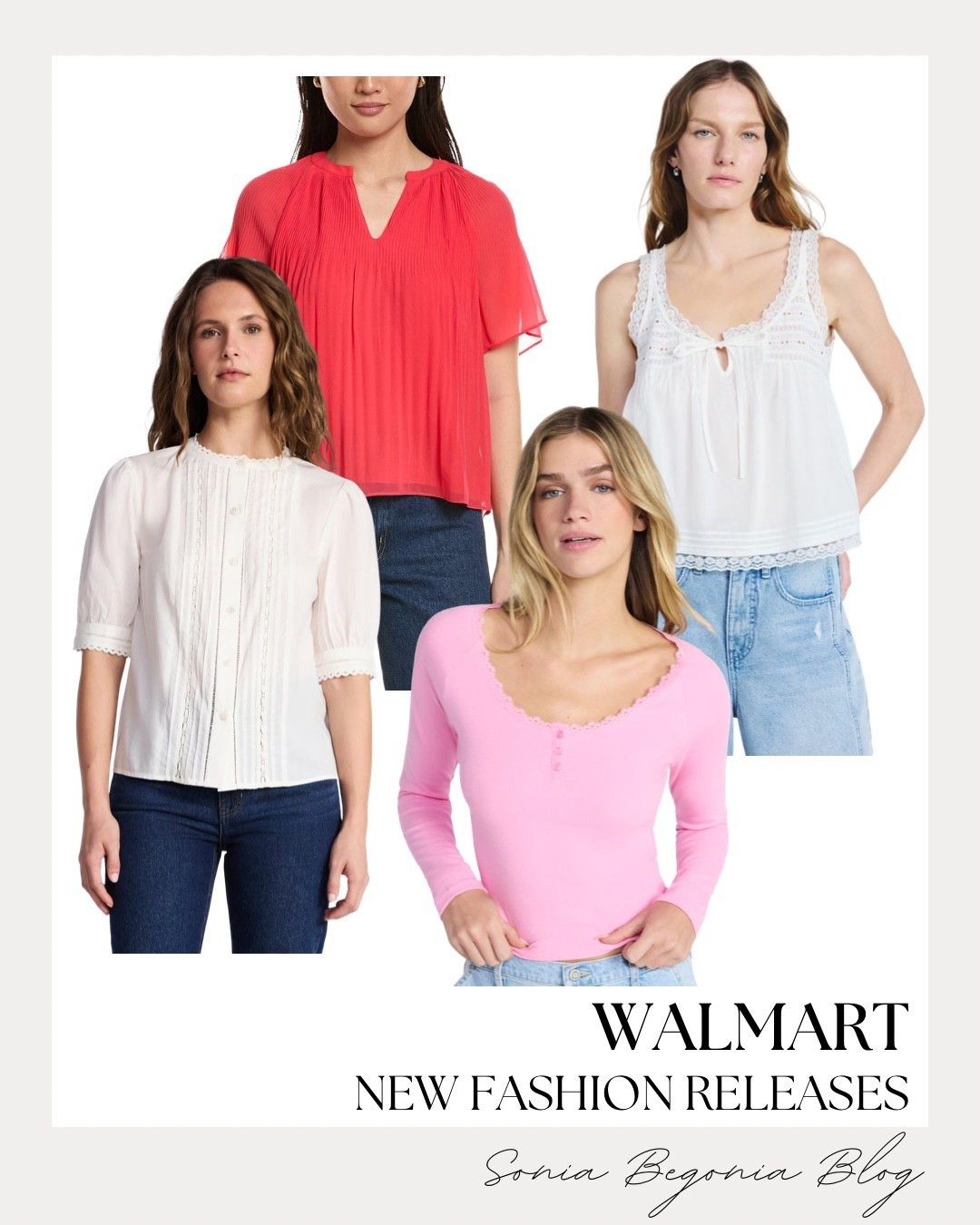 I am absolutely loving these new Walmart fashion finds!
From feminine lace detailing to the perfect pop of red, these tops are essential for a fresh spring wardrobe upgrade. ✨

These elevated basics offer such a high-end look while staying budget-friendly. I can easily style these with my favorite denim for an effortless, chic everyday outfit! 🌸

#walmartfashion #walmartfinds #springstyle #affordablefashion #ltkunder50 #springoutfit #walmartstyle #casualoutfit #femininefashion #styleinspiration

#LTKootd #LTKSeasonal