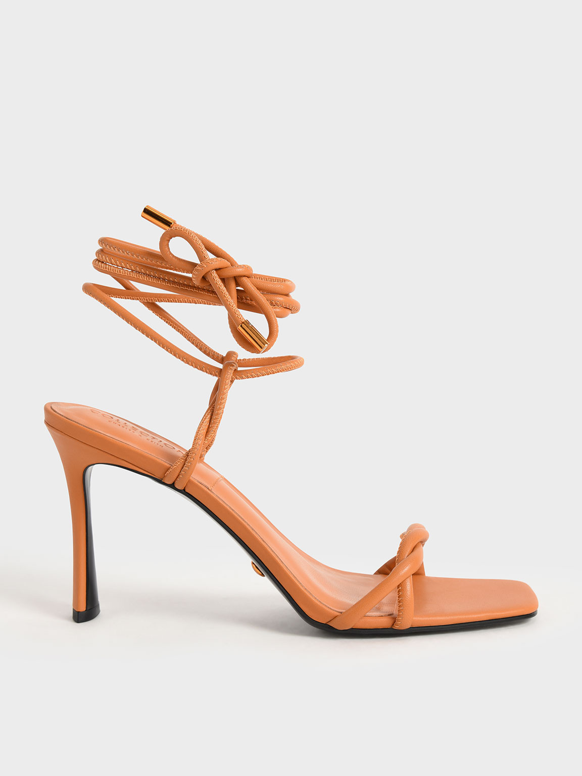 Leather Lace-Up Blade Heel Sandals | Charles & Keith US