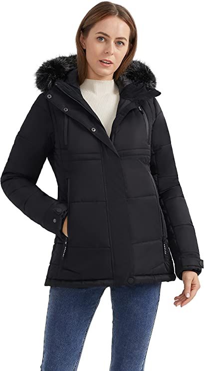 Orolay Women's Winter Warm Jacket Hooded Mountain Parka with Faux Fur | Amazon (US)