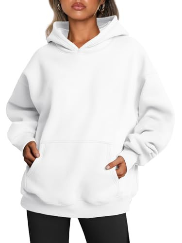 Trendy Queen Womens Oversized Hoodies Fleece Sweatshirts Fall Fashion Pullover Sweaters Winter Clothes 2025 White S | Amazon (US)