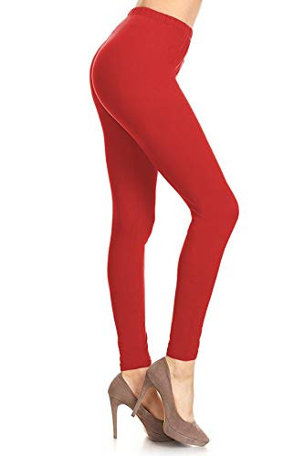 Leggings Depot Womens 1" Waistband High Waisted Solid Leggings Pants (Capri, Black, One Size) at ... | Amazon (US)