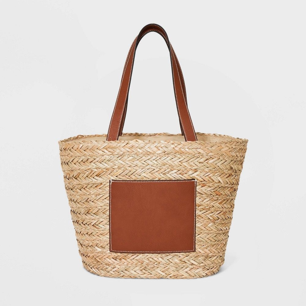 Straw Basket Tote Handbag - Universal Thread Natural | Target
