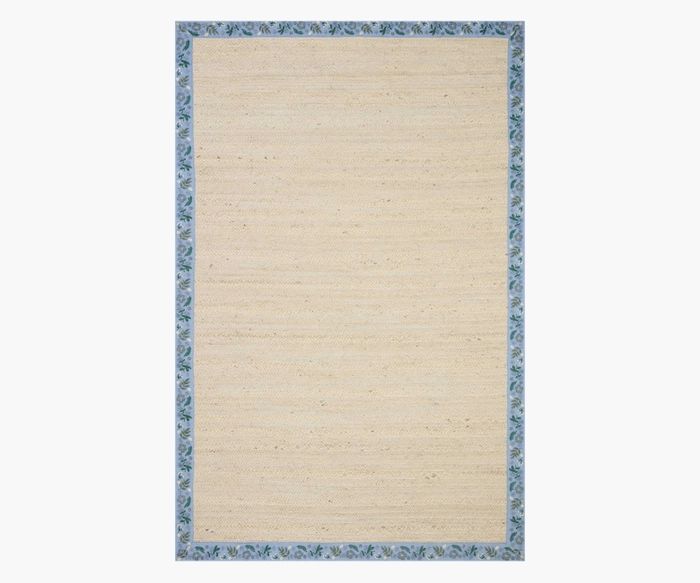 Costa Wildwood Ivory & French Blue Jute Rug | Rifle Paper Co.