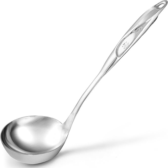 Zulay Kitchen Stainless Steel Soup Ladle - 13” Large Ladle for Soups, Stews & Sauces - Durable,... | Amazon (US)