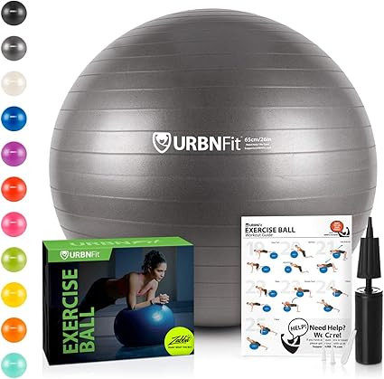 URBNFit Exercise Ball (Multiple Sizes) for Fitness, Stability, Balance & Yoga Ball - Workout Guid... | Amazon (US)