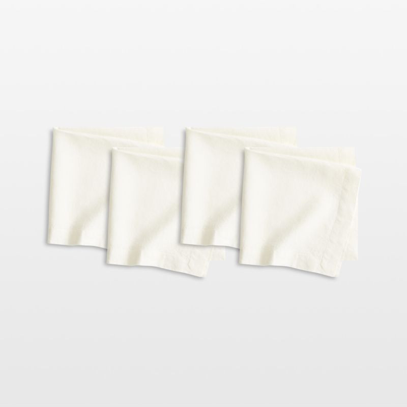 Marin Arctic Ivory EUROPEAN FLAX -Certified Linen Napkin, Set of 4 + Reviews | Crate & Barrel | Crate & Barrel