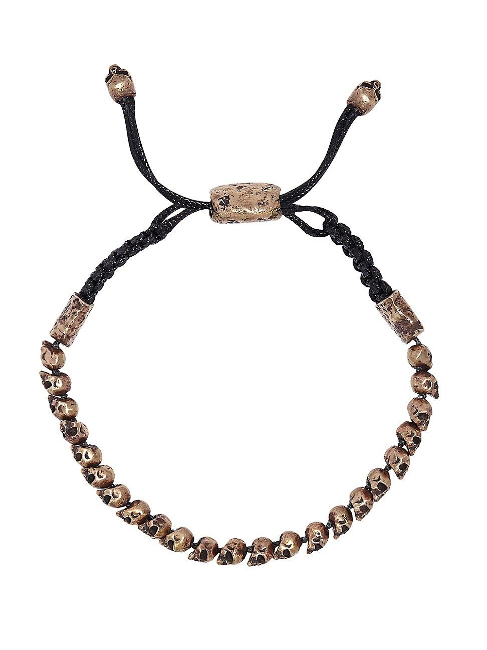 John Varvatos Men's Skulls & Daggers Beaded Brass Bracelet - Brass - Size 9.5 | Saks Fifth Avenue