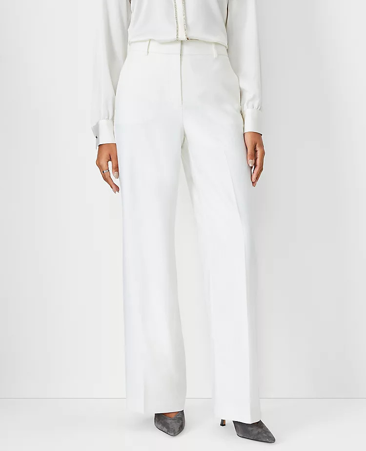 The High Waist Wide Leg Pant in Flannel | Ann Taylor (US)