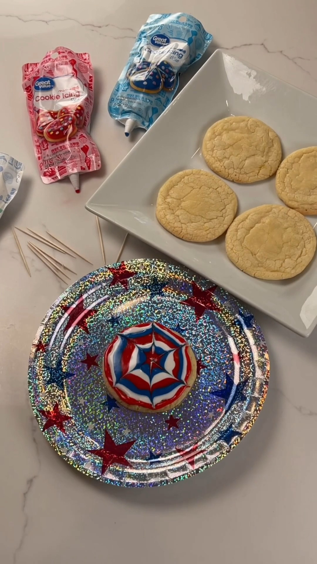 ❤️🤍💙 The easiest way to make festive 4th of July cookies! These patriotic bullseye cookies look so impressive, but all you need is red, white, and blue icing plus a toothpick to create the prettiest swirl. 🍪✨

Save this sweet idea for your holiday celebration, and shop everything you need to recreate them through my LTK!

#LTKFamily #LTKParties #LTKSummerEdit #FourthOfJuly #PatrioticTreats

#LTKSeasonal #LTKHome #LTKfoodie
