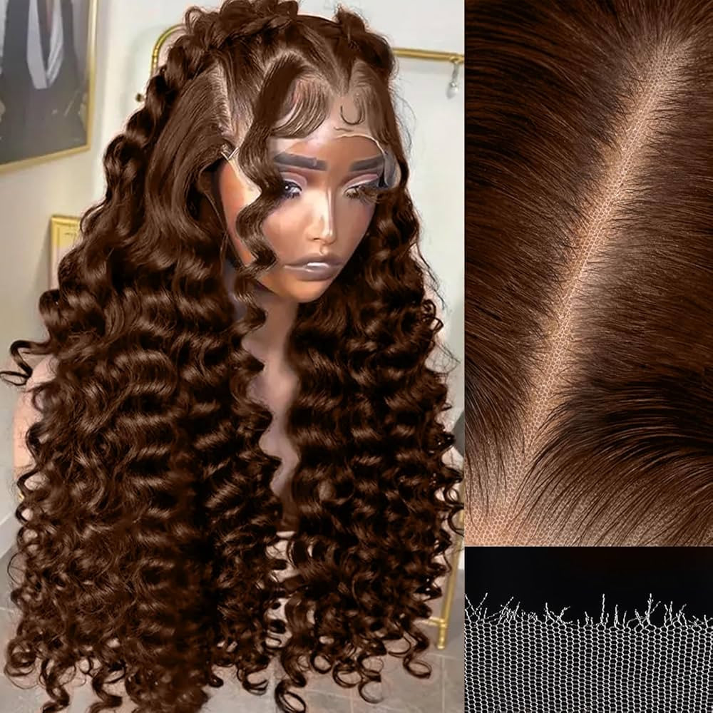 5x5 SKINLIKE Real HD Lace Closure Wig, Chocolate Brown Loose Body Wave 250% Density 0.10mm Ultra-... | Amazon (US)