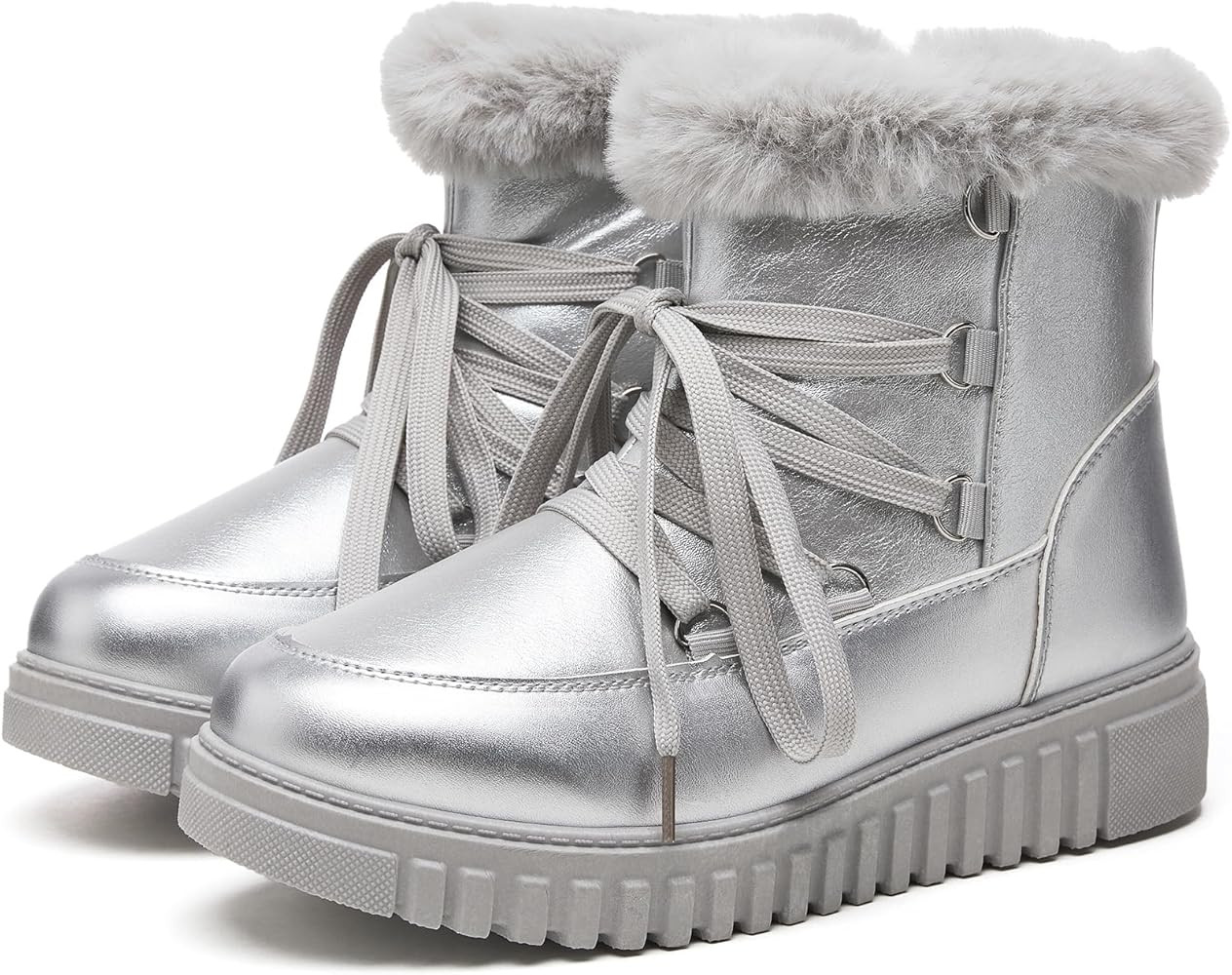 HYPOCRUTE Women's Fur lined Snow Boots Warm Winter Boots for Women Lace up Non Slip Ankle Booties... | Amazon (US)