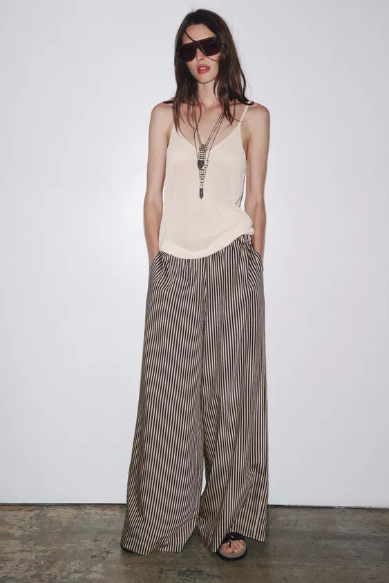 ZW COLLECTION STRIPED FLOWY PANTS | Zara US