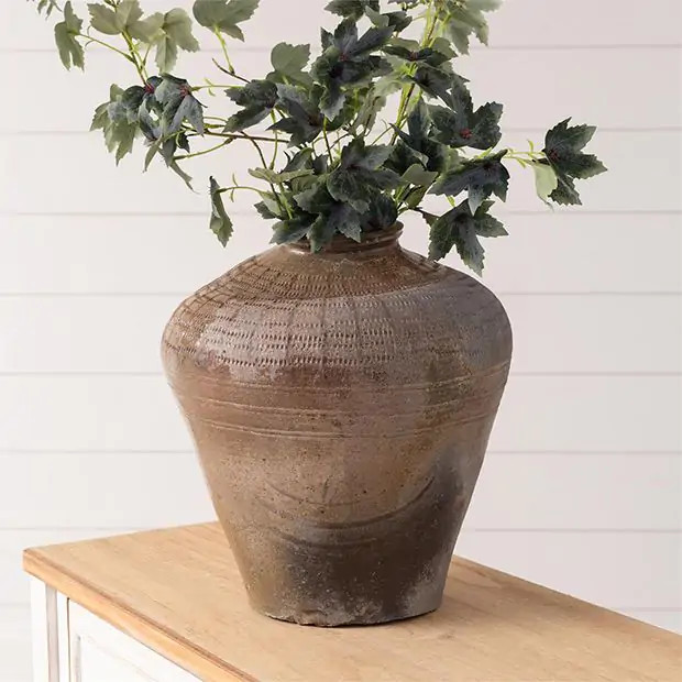 Ceramic Hand Thrown Organic Vase | Antique Farm House