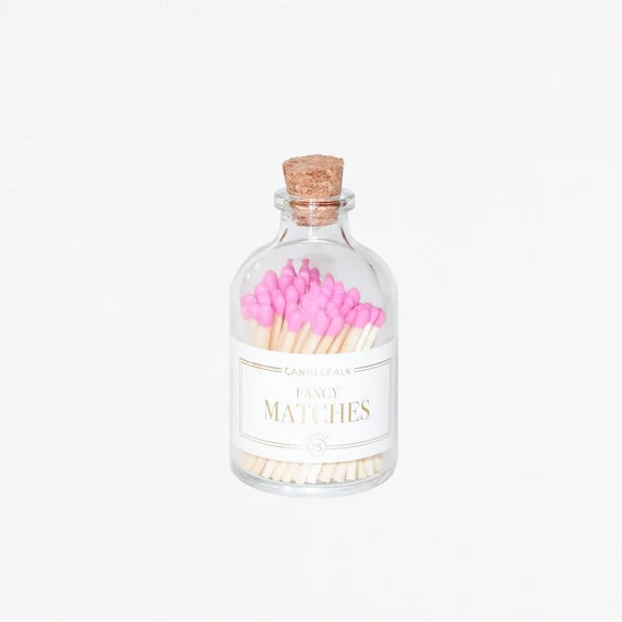 Pink Apothecary Matches Jar • Strike on Bottle Matches • Candle Accessories • Colored Tip M... | Etsy (US)