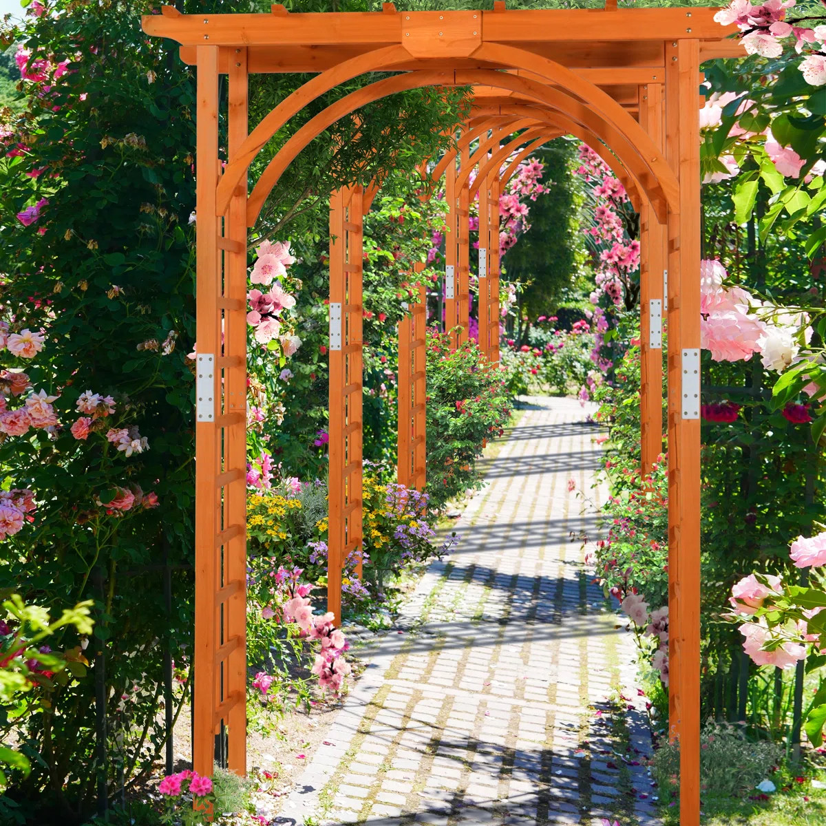 7FT Wood Arbor Arch Trellis | Wayfair North America