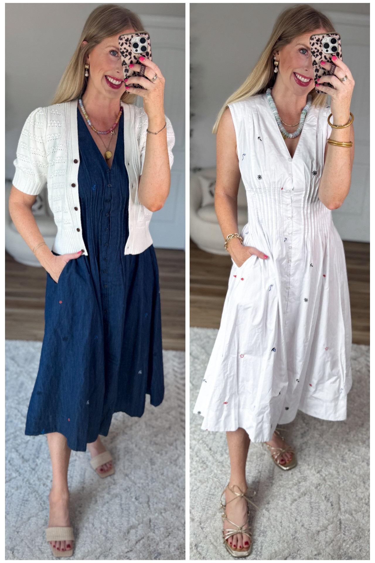 2 versions of this nautical embroidered midi dress from Walmart!

#LTKootd #LTKmomlife