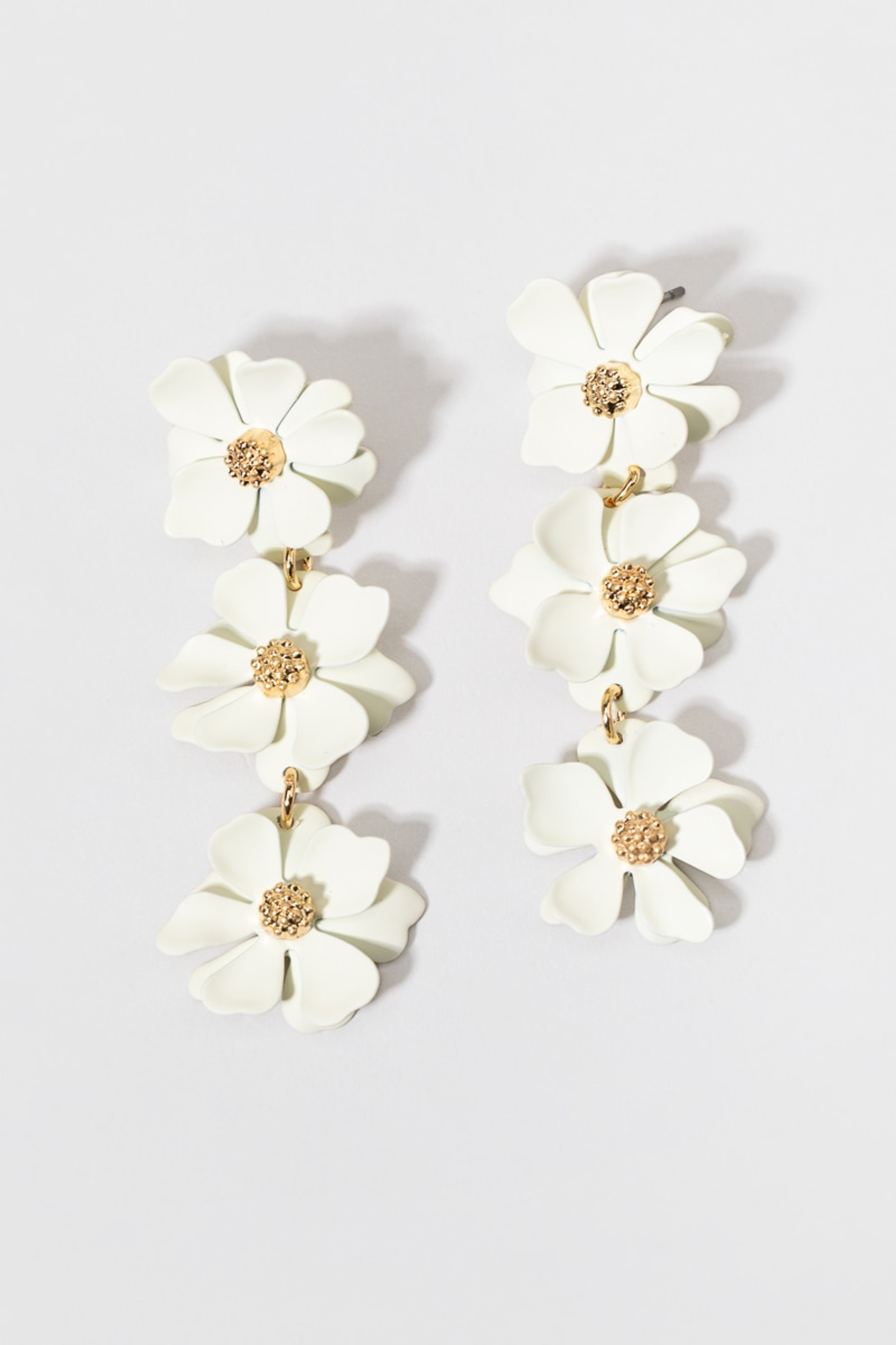 Rita White Epoxy Flower Drop Earrings | Francesca's