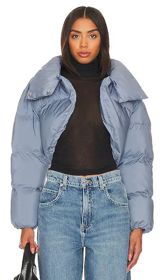 Elara Bolero Puffer in Stone Blue | Revolve Clothing (Global)